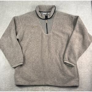 Vintage Columbia Sweater Mens Sz XLT Beige 1/4 Zip Fleece Sherpa Deep Pile Teddy